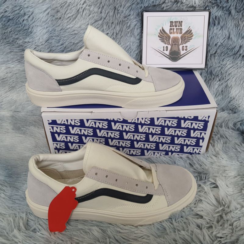 giầy thể thao Vans trắng vạch xanh than thời trang nam nữ