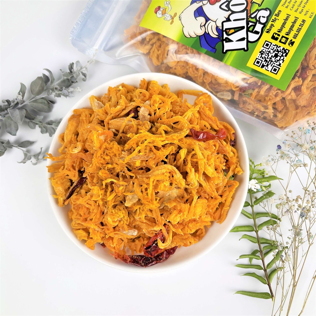500Gr Khô gà bơ tỏi xé cay cực ngon | BigBuy360 - bigbuy360.vn