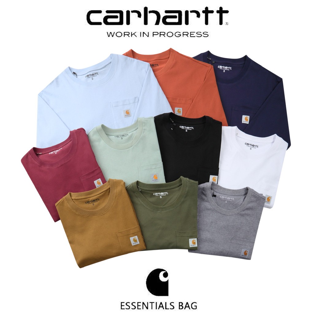 Carhartt carhartt classic small label pocket long-sleeved T-shirt tide brand ins couple solid color bottoming shirt