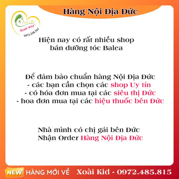 [Hàng nội địa Đức] Tinh dầu dưỡng tóc Balea của Đức giúp tóc mềm mại