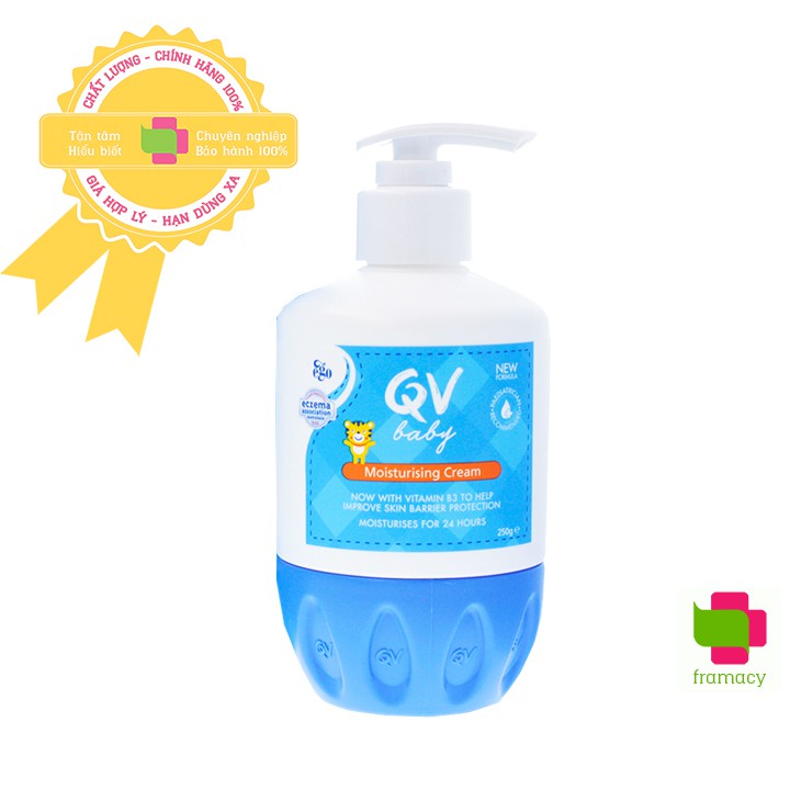 Kem dưỡng ẩm Ego QV Baby Moisturising Cream, Úc (250g) ngừa nứt nẻ, ngứa cho trẻ sơ sinh, người lớn