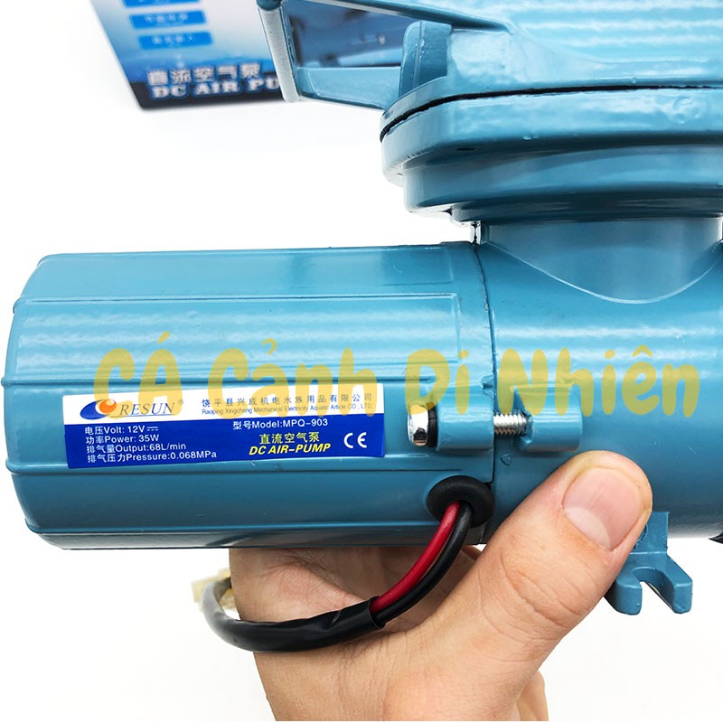 Máy sủi thổi khí oxy 35W Resun MPQ-903 chạy bình ắc quy 12V