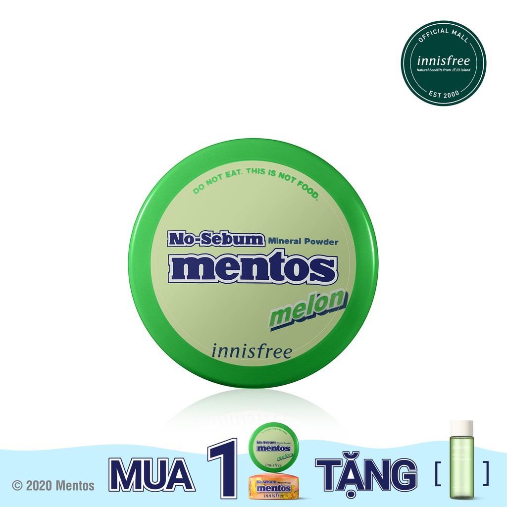 Phấn phủ kiềm dầu dạng bột khoáng hương dưa gang innisfree No sebum mineral powder Mentos MELON 5g