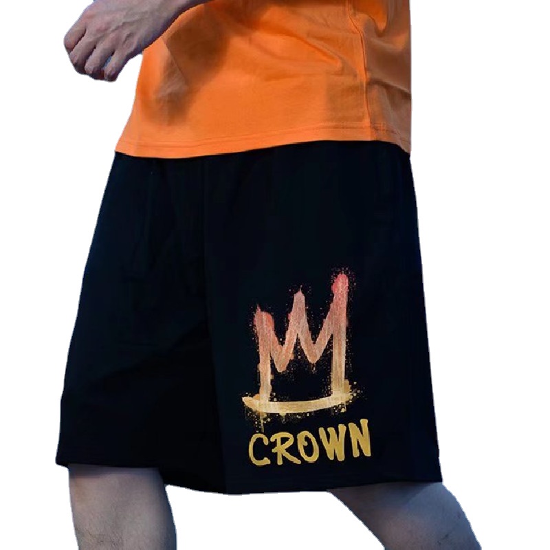 Quần Short Nam Dáng Rộng In Chữ Phong Cách Hip Hop Size M-8XL