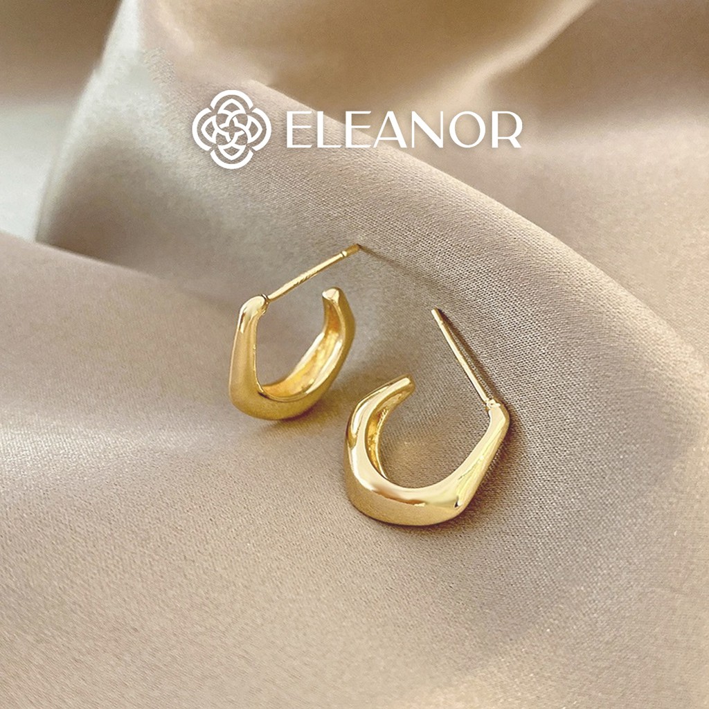 Bông tai nữ chuôi bạc 925 Eleanor Accessories viền dạng sợi mảnh đan nhau phụ kiện trang sức 5899