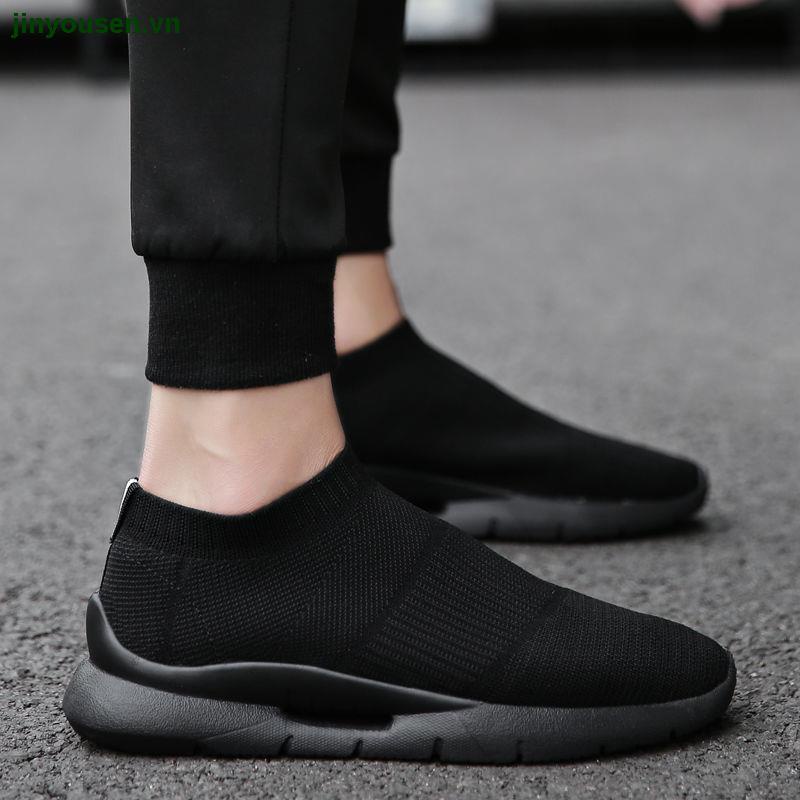 Giày Thể Thao Thoáng Khí Màu Đen Thời Trang Mùa Hè Dành Cho Nam Size 45