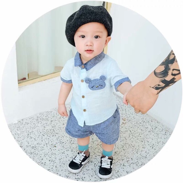 Bộ Sơ mi quần short đũi bé trai ( XẢ LỖ)