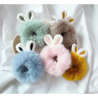 Chun buộc tóc tai thỏ lông mềm siêu cute