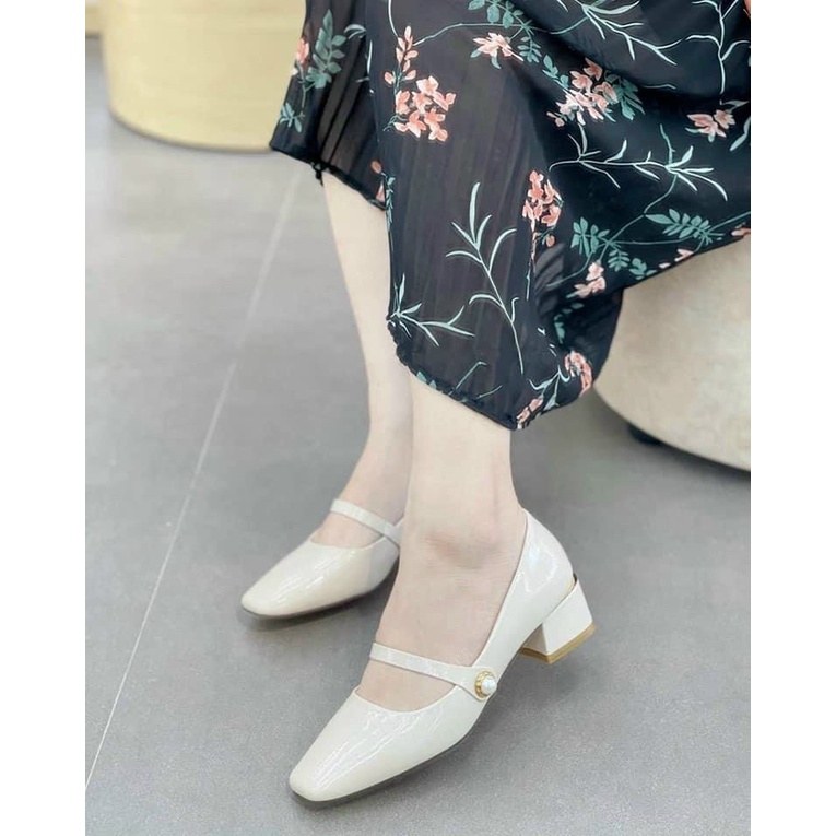 Giày nữ búp bê da bóng quai ngang da bóng xinh sang