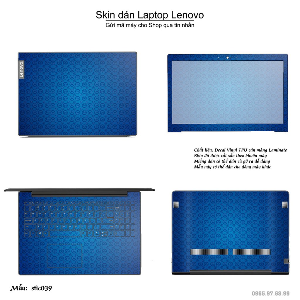 Skin dán Laptop Lenovo in hình Hoa văn sticker nhiều mẫu 7 (inbox mã máy cho Shop)