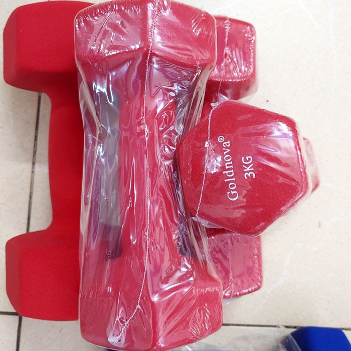 Tạ tay bọc cao su cao cấp Goldnova loại 3kg [Màu ngẫu nhiên]