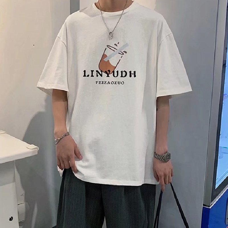 Áo Thun Tay Ngắn Dáng Rộng In Hình Phi Hành Gia Kiểu Hip-Hop Đường Phố Hàn Quốc Thời Trang Mùa Hè Cho Nam Cỡ Lớn M-8XL