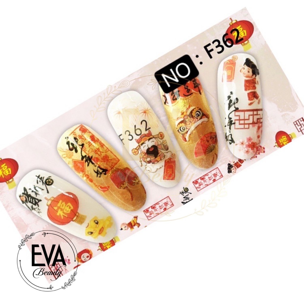 Decal Dán Móng Tay 3D Nail Sticker Tráng Trí Móng Hoạ Tiết Tết Đón Xuân F362