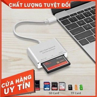 Đầu đọc thẻ USB Type C OTG cho thẻ nhớ CF/SD/TF