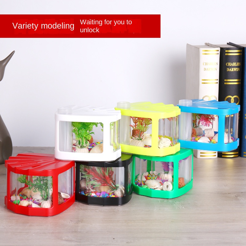 Bể Cá mini Bằng Nhựa pvc Có Đèn Chiếu Sáng