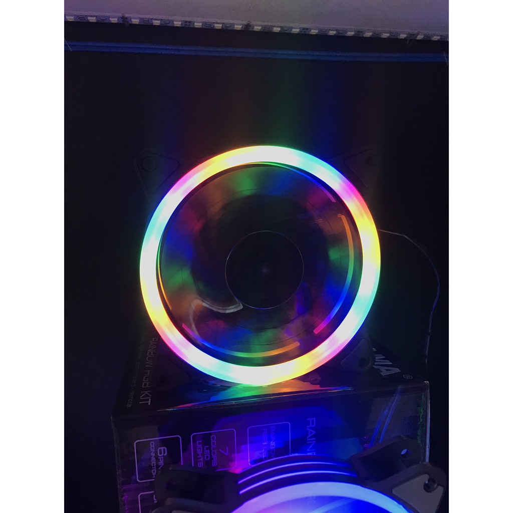 Fan led 7 màu trang trí PC