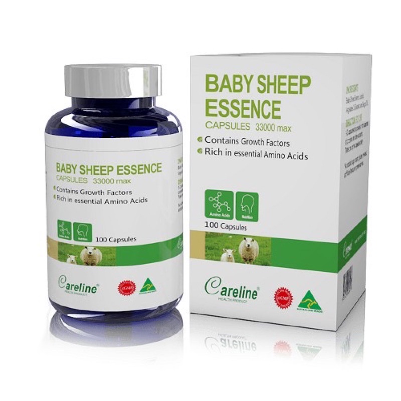 Viên Uống Nhau Thai Cừu CARELINE Baby Sheep Essence Tăng Cường Sắc Đẹp, Nâng Cao Sức Khoẻ Hộp 60 Viên Hoặc 100 Viên