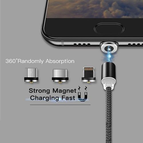 Chiêm 3 TRONG 1 Từ Sạc Nhanh Cáp USB cho Android/IOS/TYPE-C Nam Châm Sạc Dữ Liệu Sạc Micro cáp USB Điện Thoại Di Động Cá