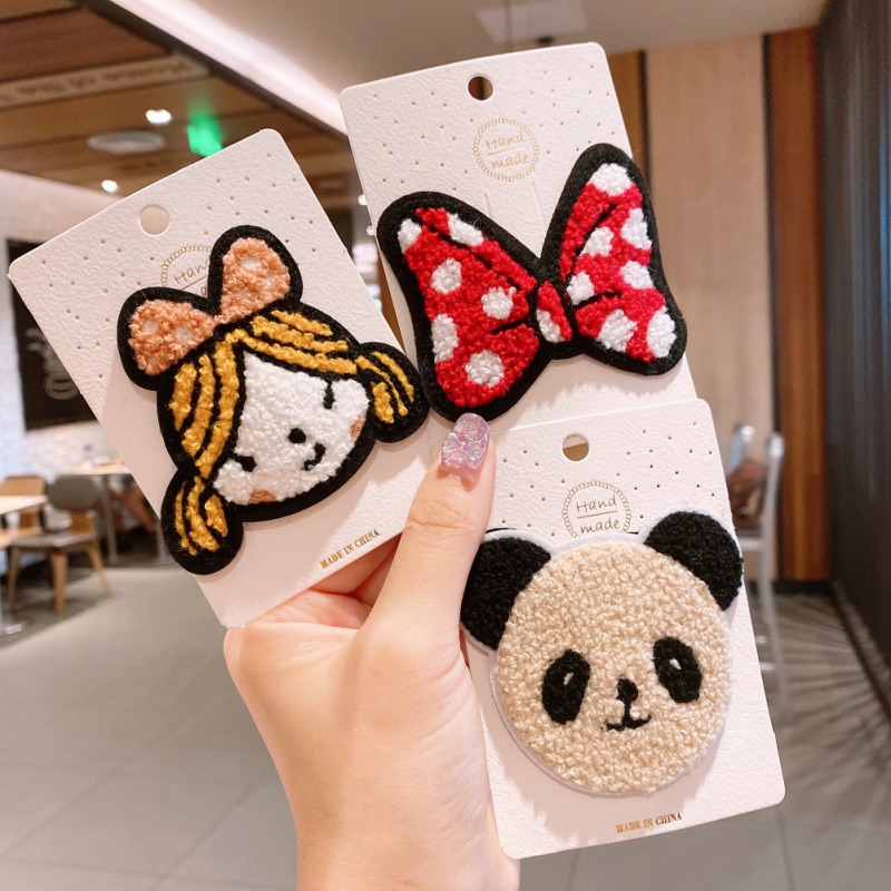 Kẹp tóc vải len kiểu dáng hoạt hình Hàn Quốc đáng yêu cho bé