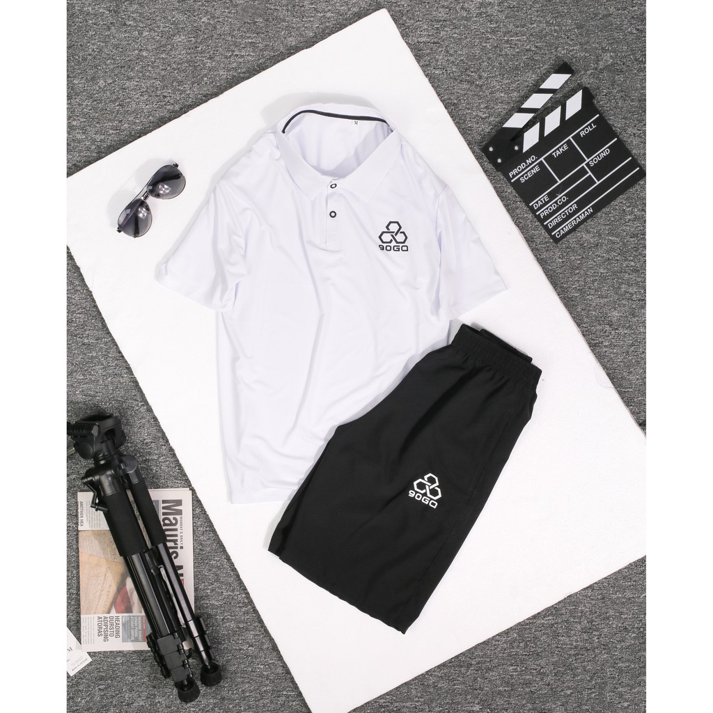 Bộ thể thao cổ đức họa tiết nam màu xanh dương | BigBuy360 - bigbuy360.vn