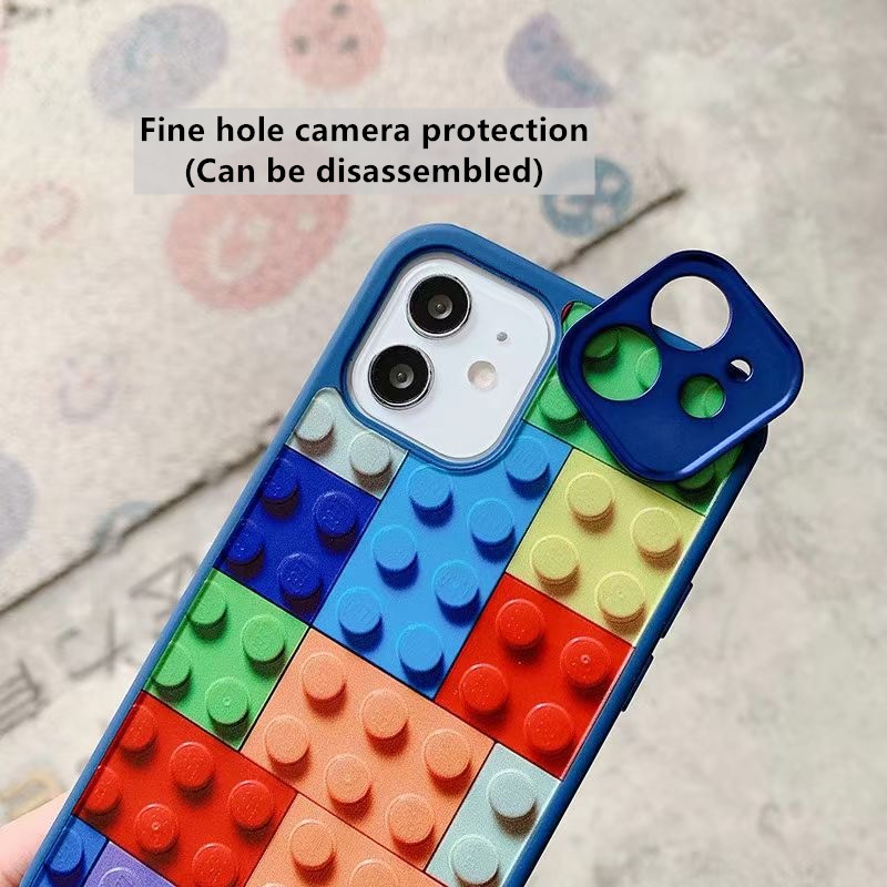 Ốp điện thoại nhám hình mảnh ghép dành cho iPhone 7 7plus 8 8plus x xr xs 11 12 promax | BigBuy360 - bigbuy360.vn