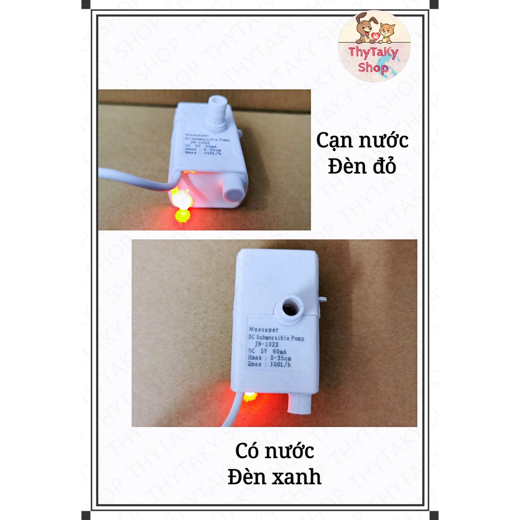 Máy bơm đèn led hết nước tự ngắt điện cho máy uống nước chó mèo máy lọc nước thú cưng