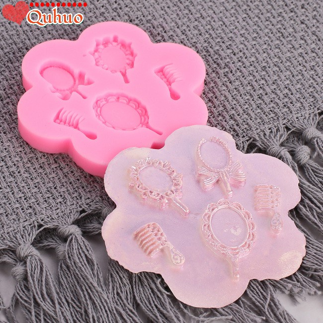 Baking Cake Decoration DIY Tool Clay Mould Comb Silicone Makeup Fondant Mold Mirror Cake