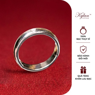 Nhẫn bạc nam Kylan Silver KL0039 trơn 1 viên đá kim cương nhân tạo