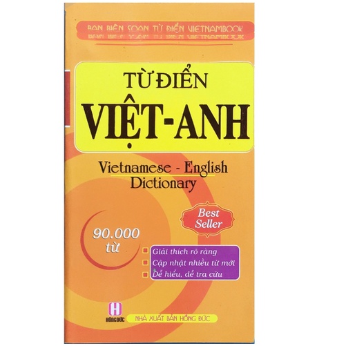 Sách - Từ điển Việt - Anh (90000 từ bìa cam)