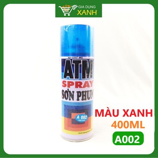 Sơn xịt ATM, sơn xe máy, màu xanh dương A002, 400ml