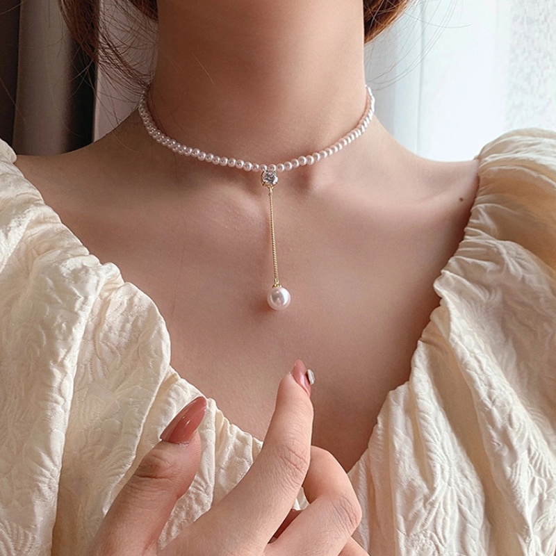 Vòng cổ Ngọc Trai Phong Cách Hàn Quốc 2022 Sang Trọng Cho Nữ