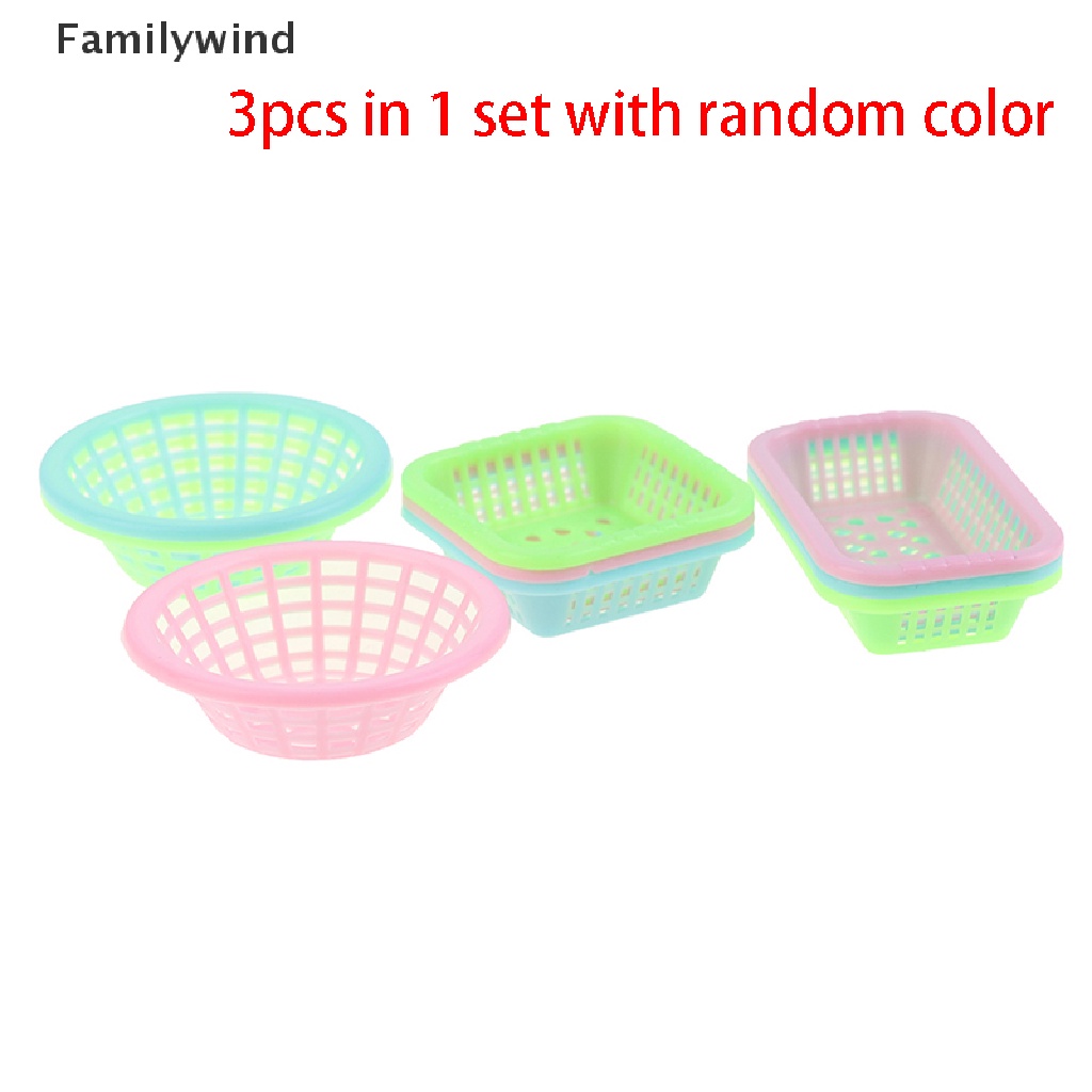 Bộ 3 Rổ Rửa Trái Cây Mini Tỉ Lệ 1: 12 Trang Trí Nhà Búp Bê