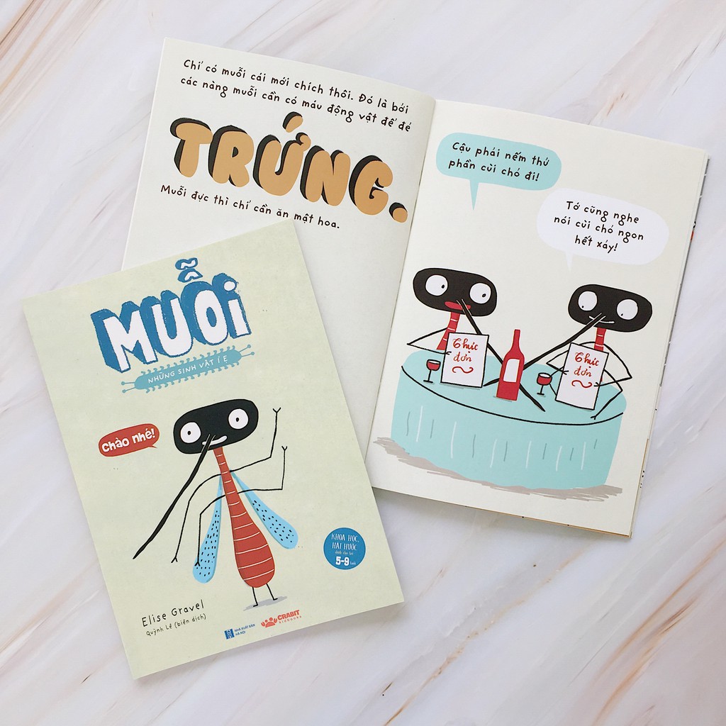 Sách - Những sinh vật í ẹ - Muỗi - Nhận biết con vật cho bé - Khoa học vui nhộn - Crabit Kidbooks