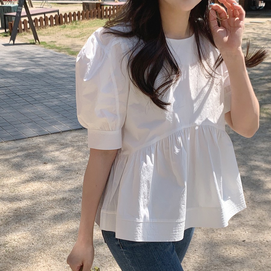 Áo 42982 Tay Phồng Cổ Tròn Dành Cho Nữ