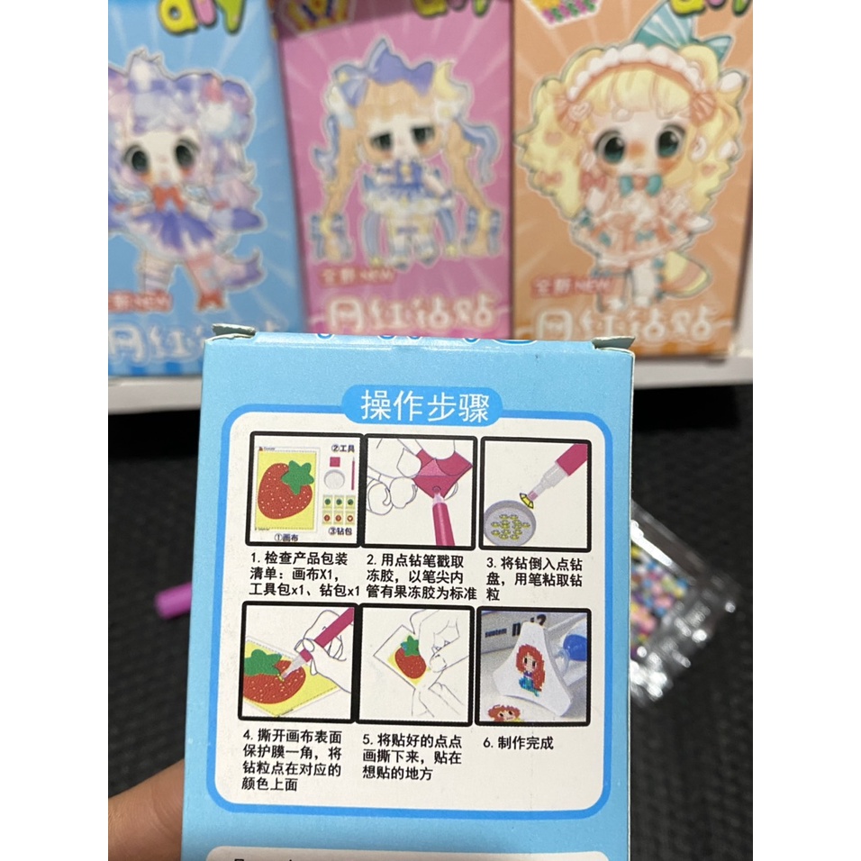 Bộ tranh đính hạt đá sticker 3D mini siêu dễ thương cho bé