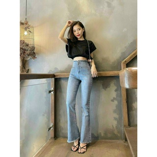 QUẦN JEANS ỐNG LOE LƯNG CAO