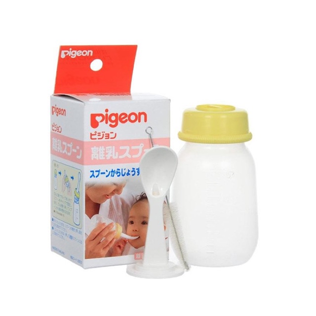 Bình thìa ăn dặm Pigeon 120ml hàng nội địa Nhật