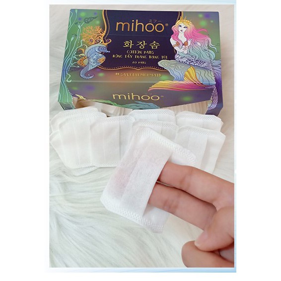 [ Hộp 80 Miếng] Bông Tẩy Trang Dạng Túi Xỏ Ngón Mihoo Mermaid Cotton Pads