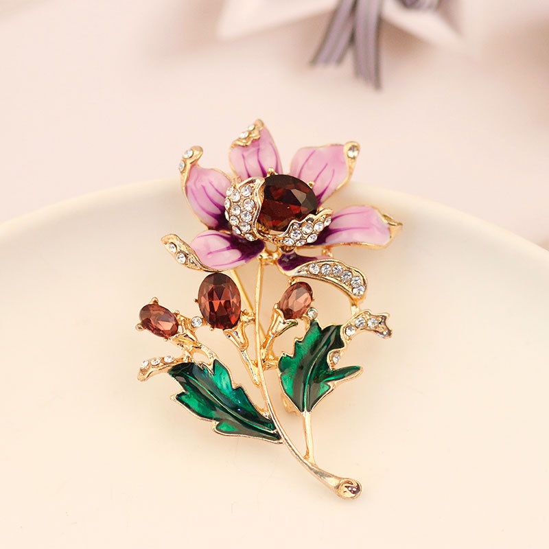 Huy Hiệu Cài Áo Hình Hoa Tulip Tím Thời Trang