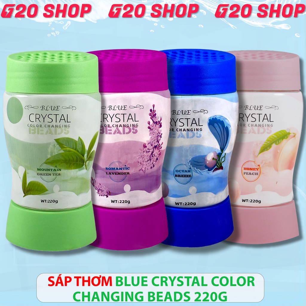 Sáp thơm khử mùi Blue kèm đèn led, hương thơm tự nhiên Crystal Color Changing Beads 220g NPP G20shop