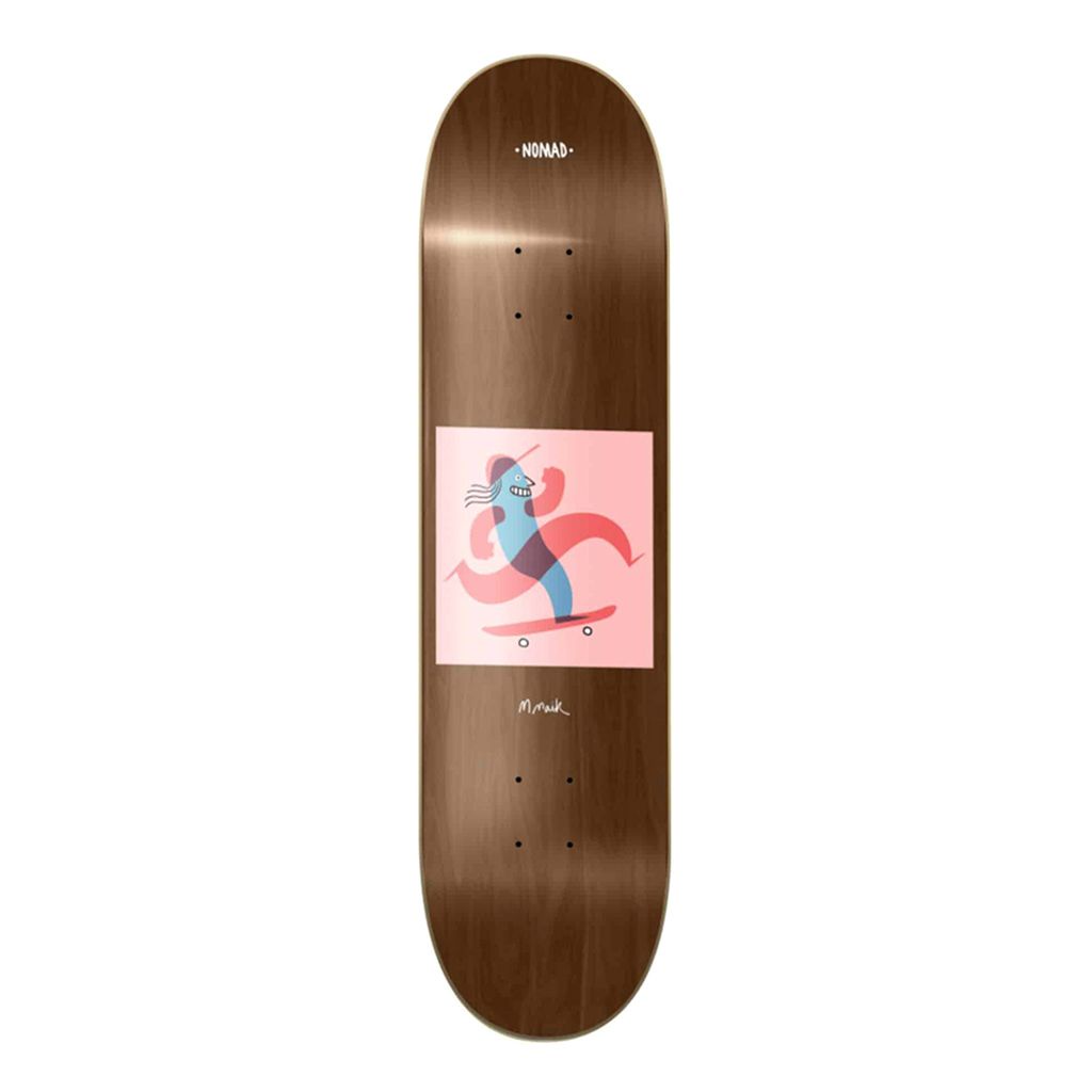 Mặt Ván Trượt Skateboard Nhập Khẩu Châu Âu - NOMAD SKATE LIFE HAPPY PUSH BLACK DECK 8.0