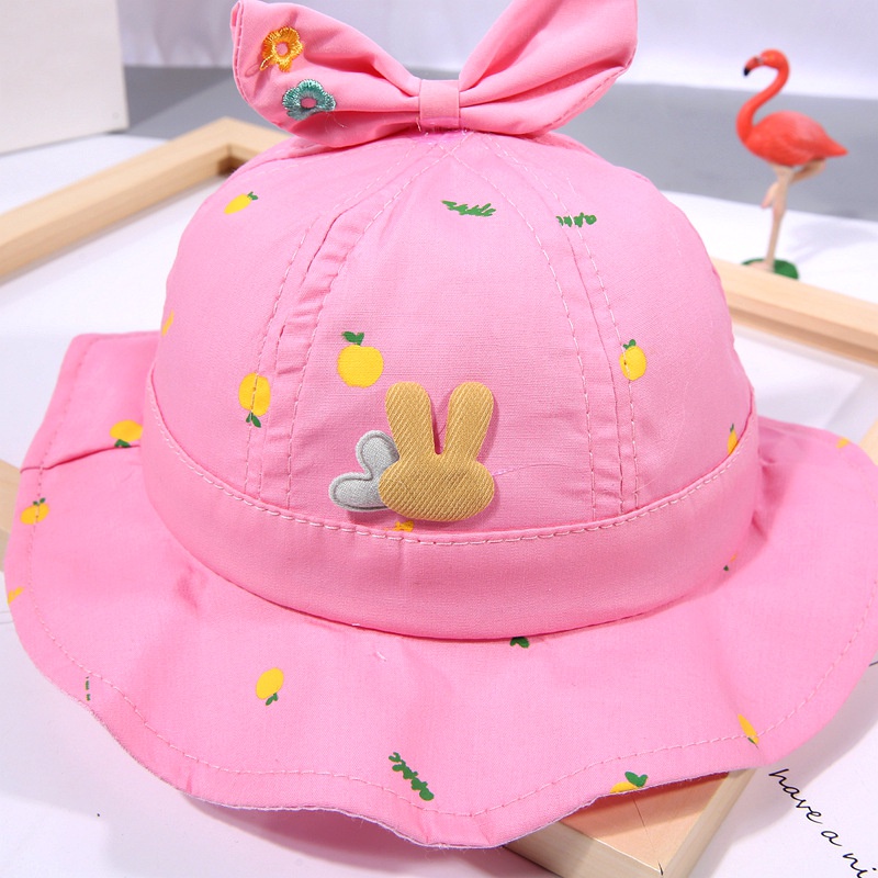 Nón Tai Bèo Che Nắng Đính Nơ Thời Trang Xuân Hè Cho Bé Gái 0-6 Tháng Tuổi