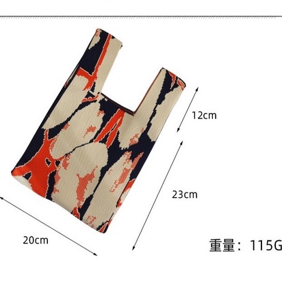 Túi Đeo Vai Đan Len Họa Tiết Sọc Caro Thời Trang Cho Nữ