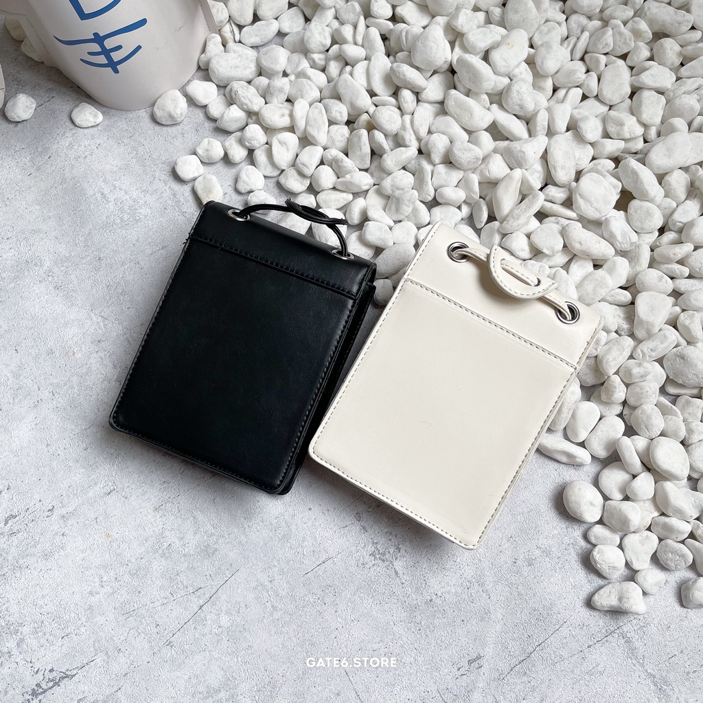 Túi đeo chéo Nam Nữ da trơn PU, cặp xách minibag Unisex nắp gập phong cách Hàn Quốc - GATE6 - 1008