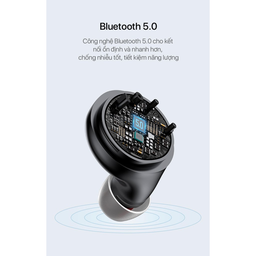 Tai Nghe Bluetooth Không Dây VIVAN T100S Chống Nước IPX4 Thời Gian Nghe Nhạc 8H - Hàng Chính Hãng