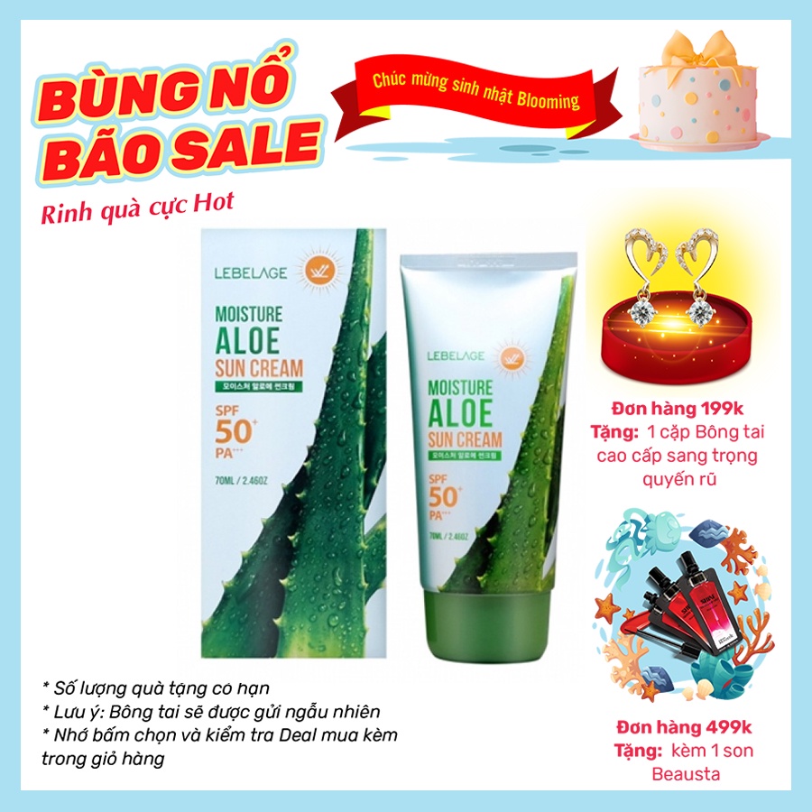Kem chống nắng Lebelage Moisture Aloe Sun Cream SPF50+ PA+++ 70ml