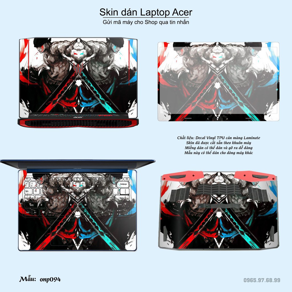 Skin dán Laptop Acer in hình One Piece nhiều mẫu 9 (inbox mã máy cho Shop)