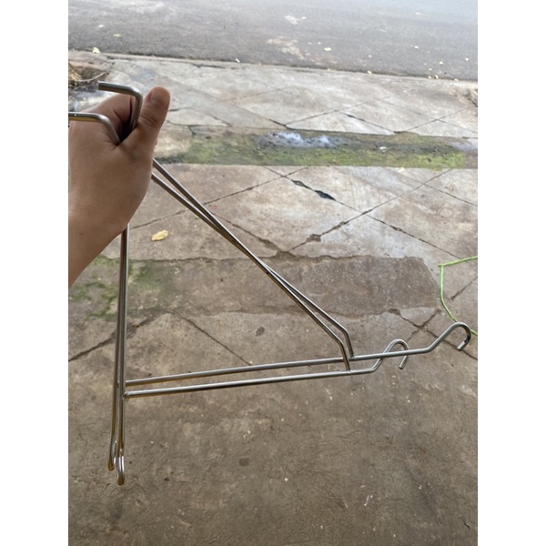 Móc treo tường lồng chim chữ A inox siêu bền 2 size dài- ngắn