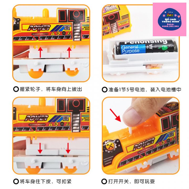 Hộp đồ chơi đường ray xe lửa tàu hỏa Thomas dùng pin AA