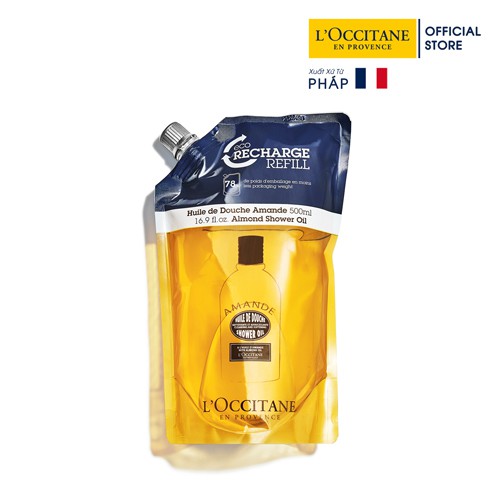 [TÚI REFILL] Dầu tắm Hạnh Nhân Almond shower oil 500ml L'occitane